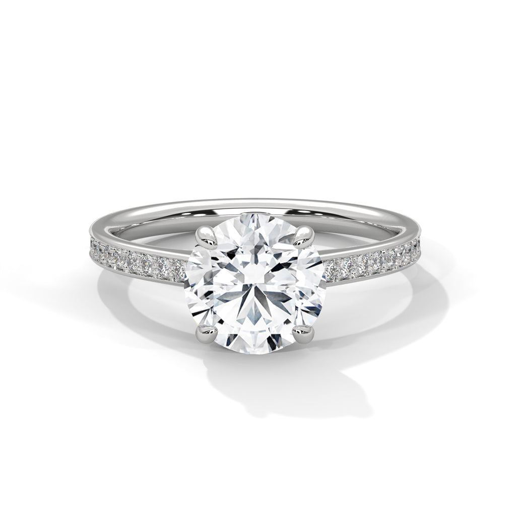 Round Diamond Pavé Engagement Ring