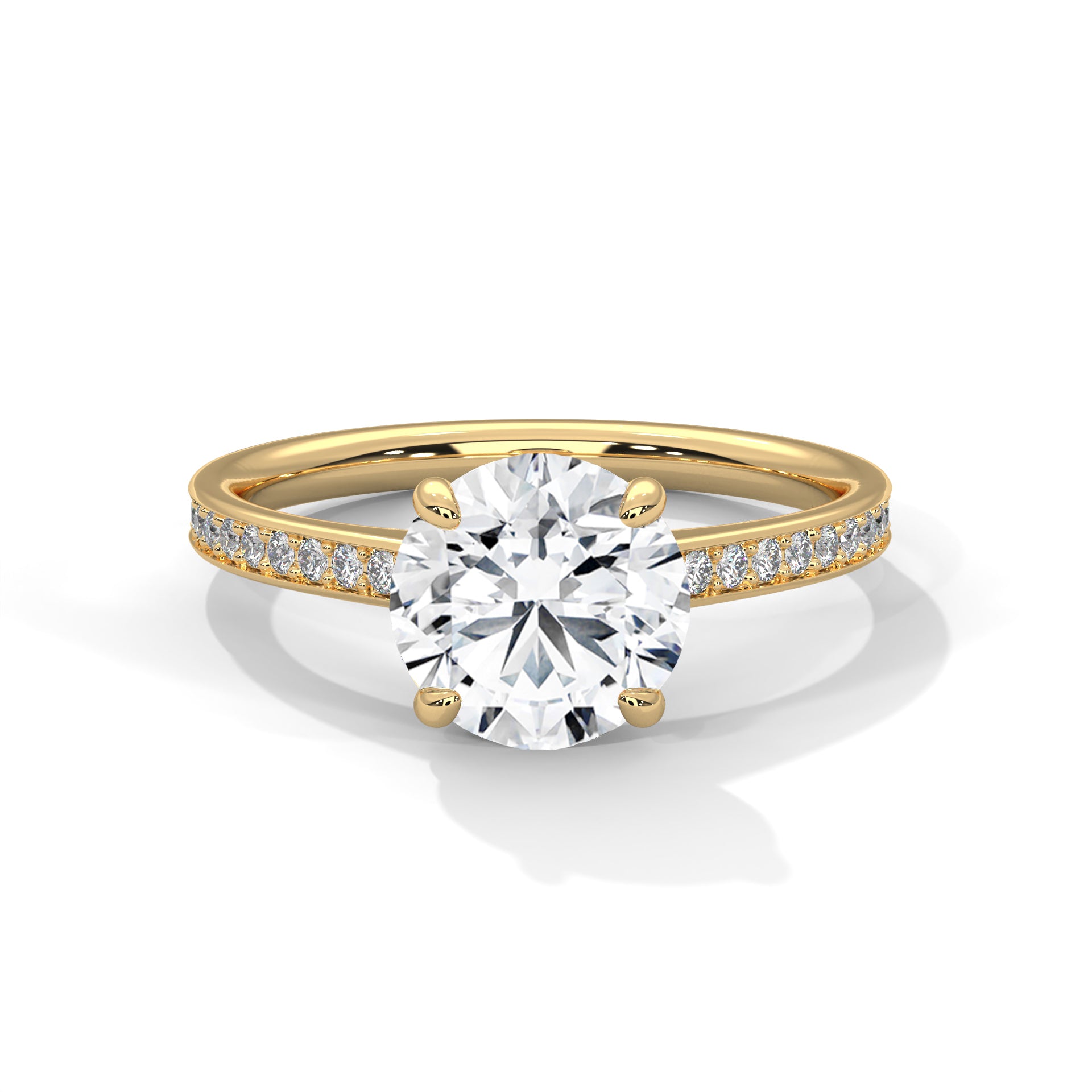 Round Diamond Pavé Engagement Ring