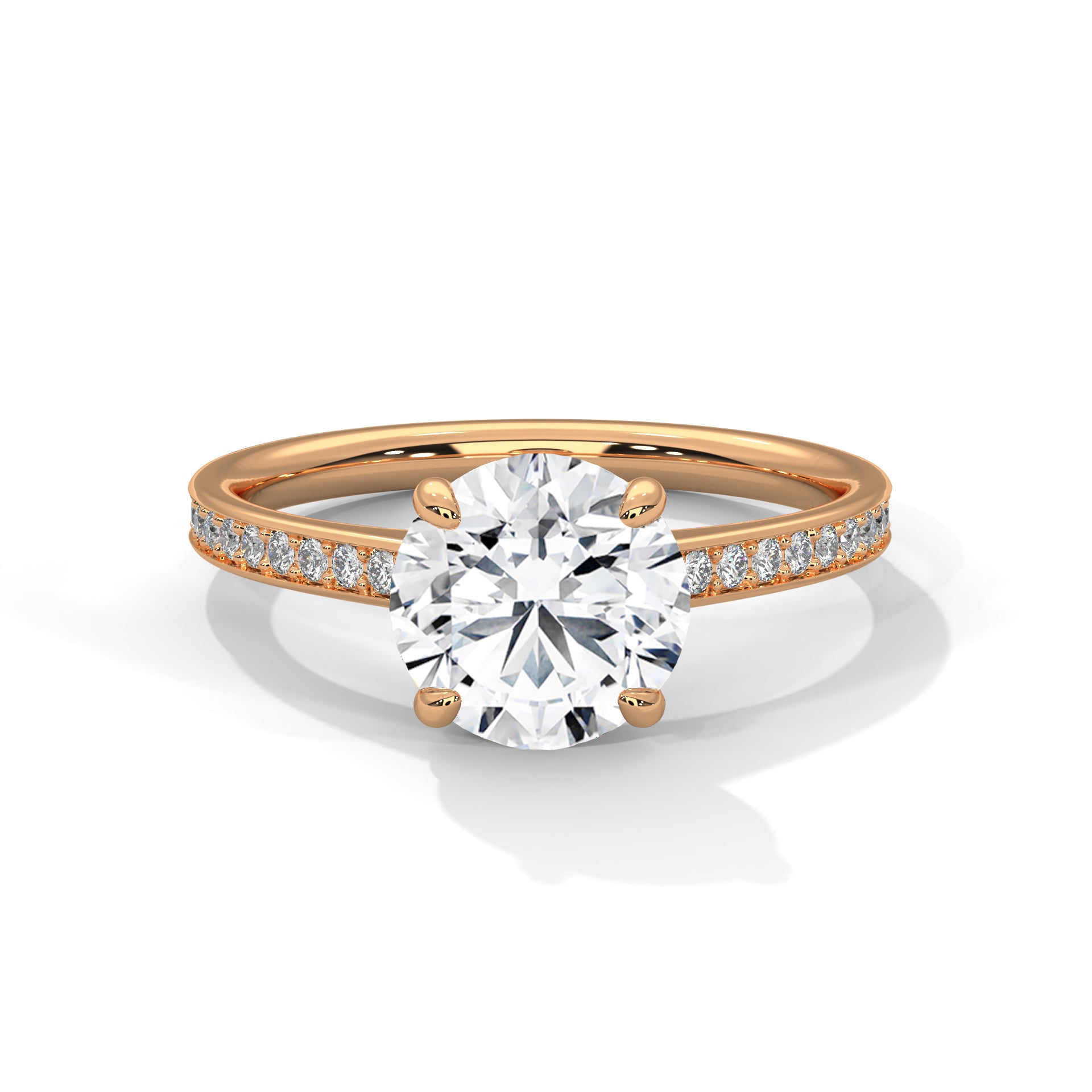 Round Diamond Pavé Engagement Ring