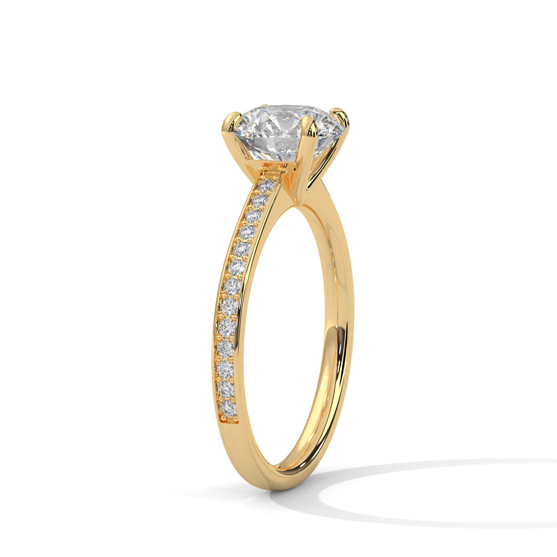 Round Diamond Pavé Engagement Ring