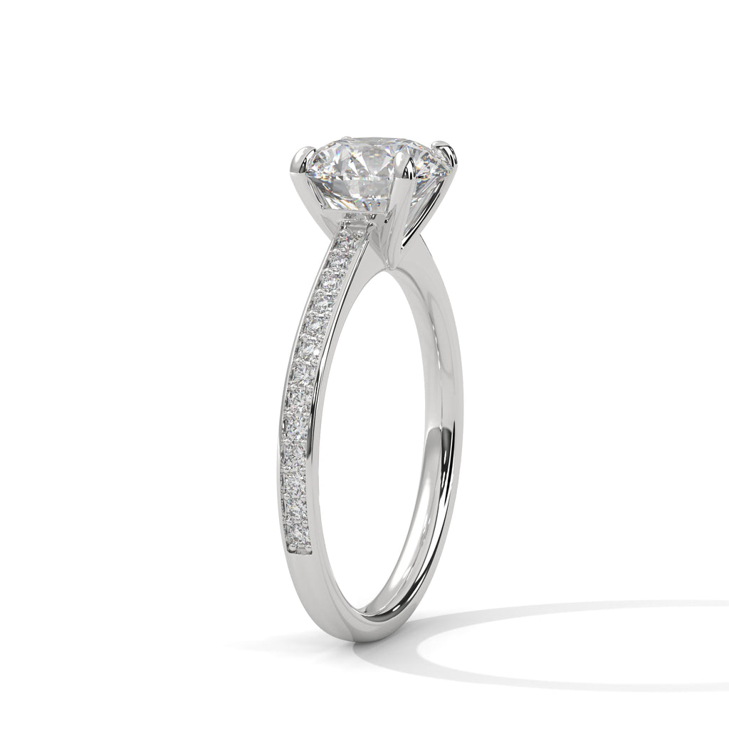 Round Diamond Pavé Engagement Ring