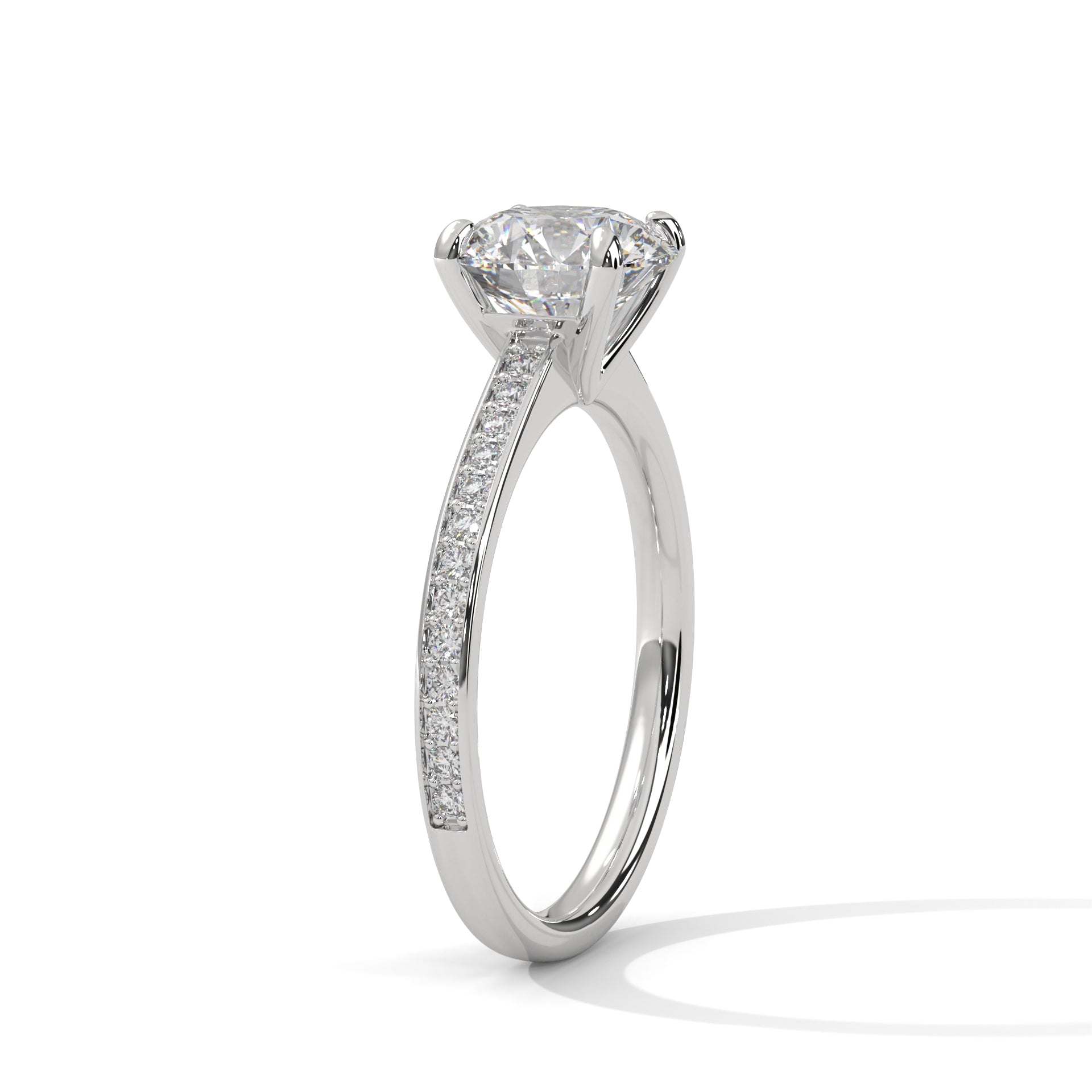 Round Diamond Pavé Engagement Ring