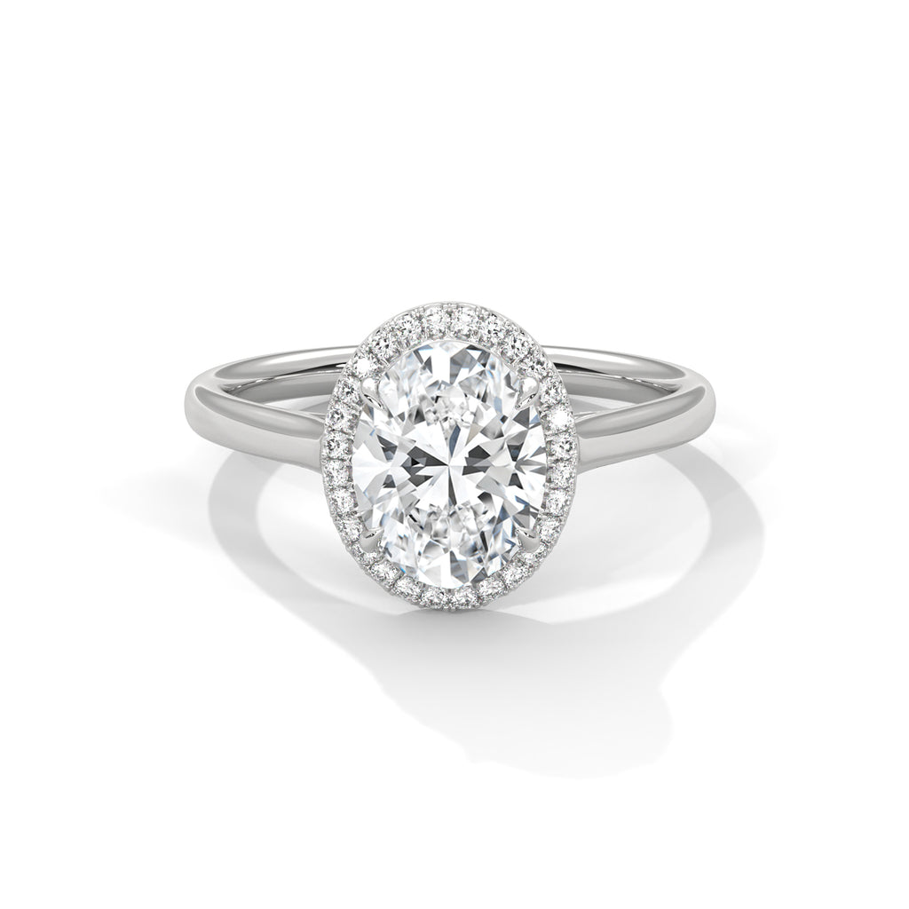 Oval Diamond Halo Engagement Ring