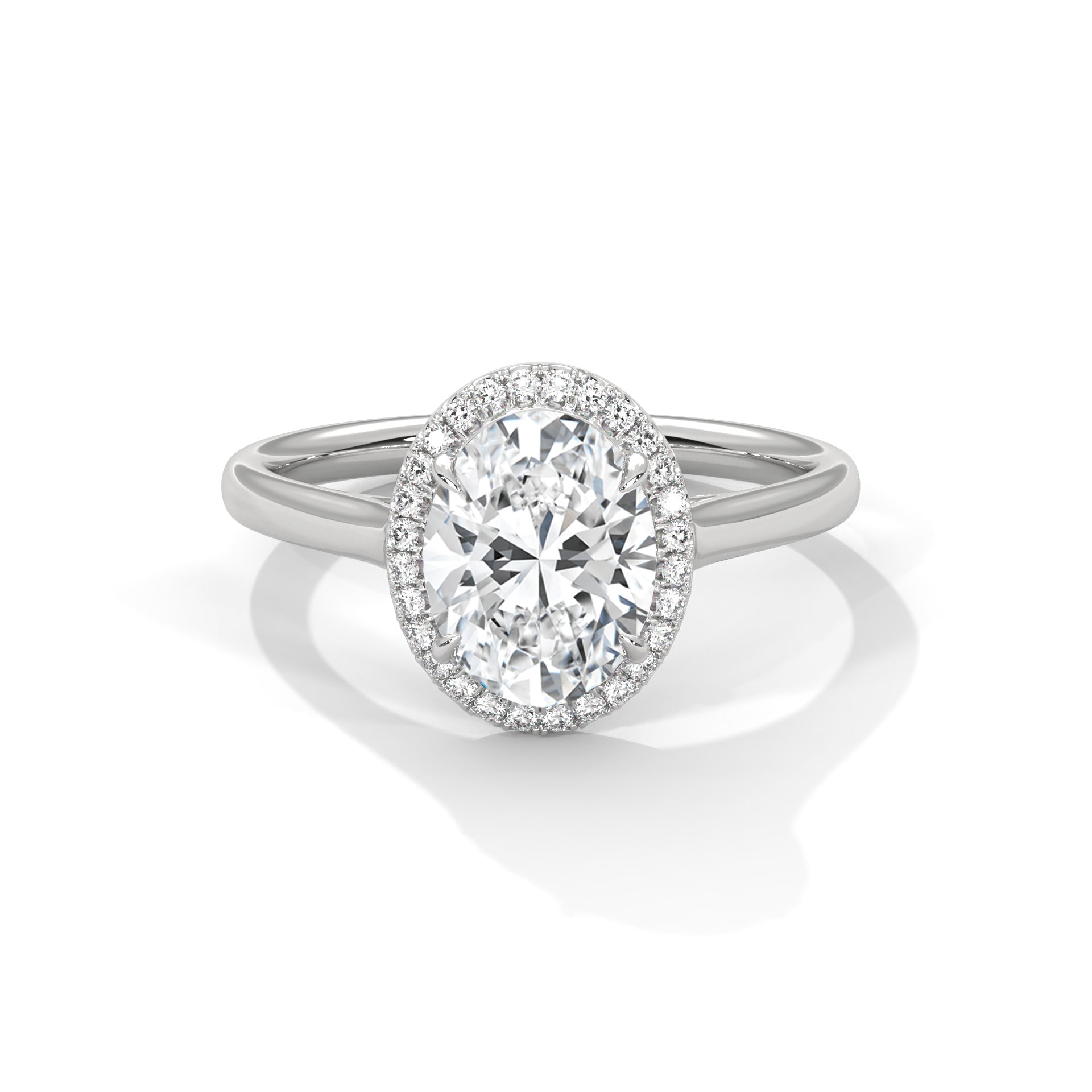 Oval Diamond Halo Engagement Ring