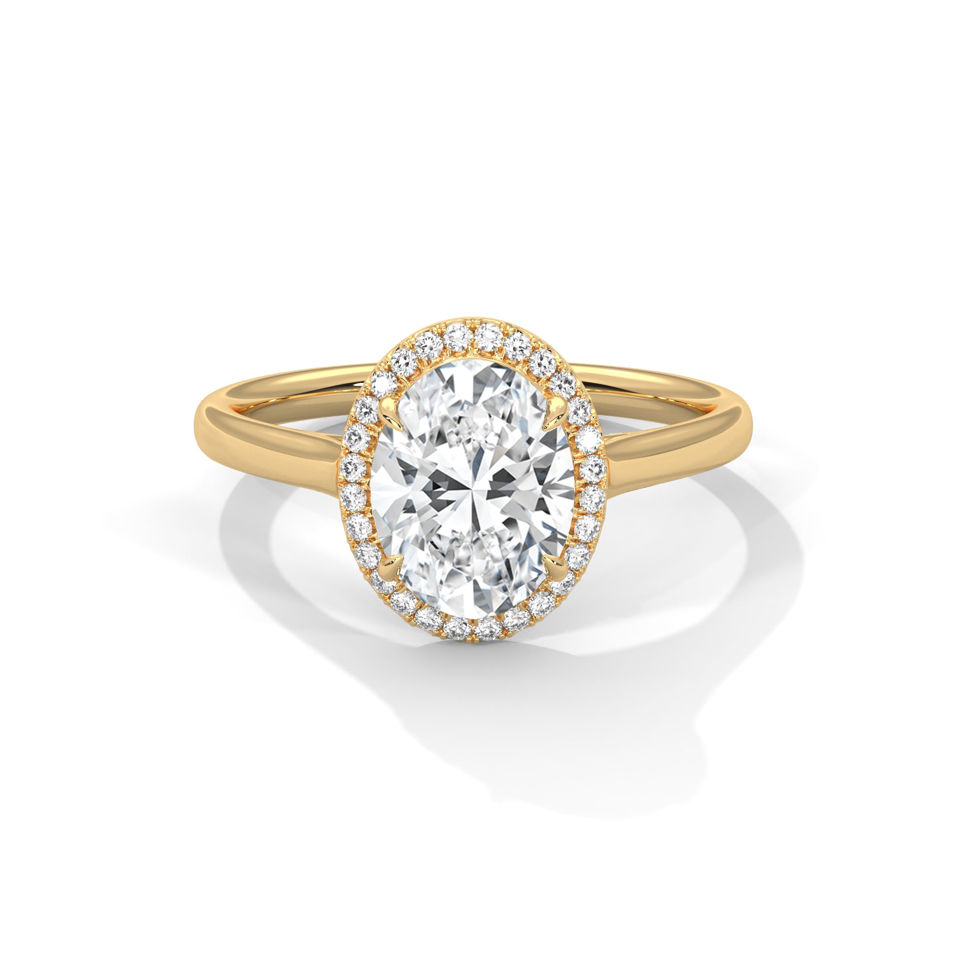 Oval Diamond Halo Engagement Ring