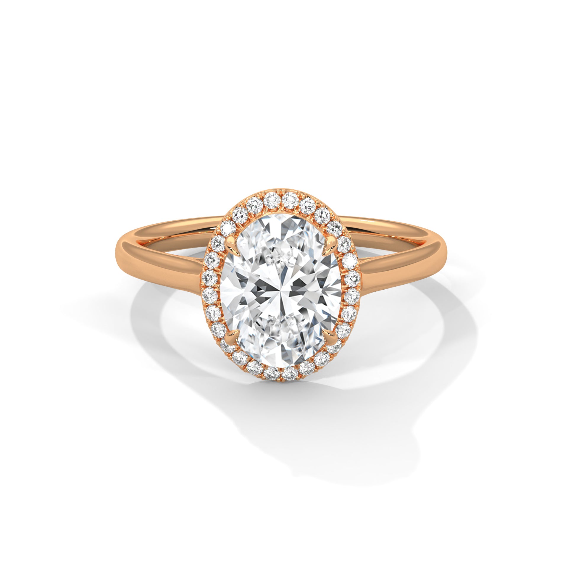 Oval Diamond Halo Engagement Ring