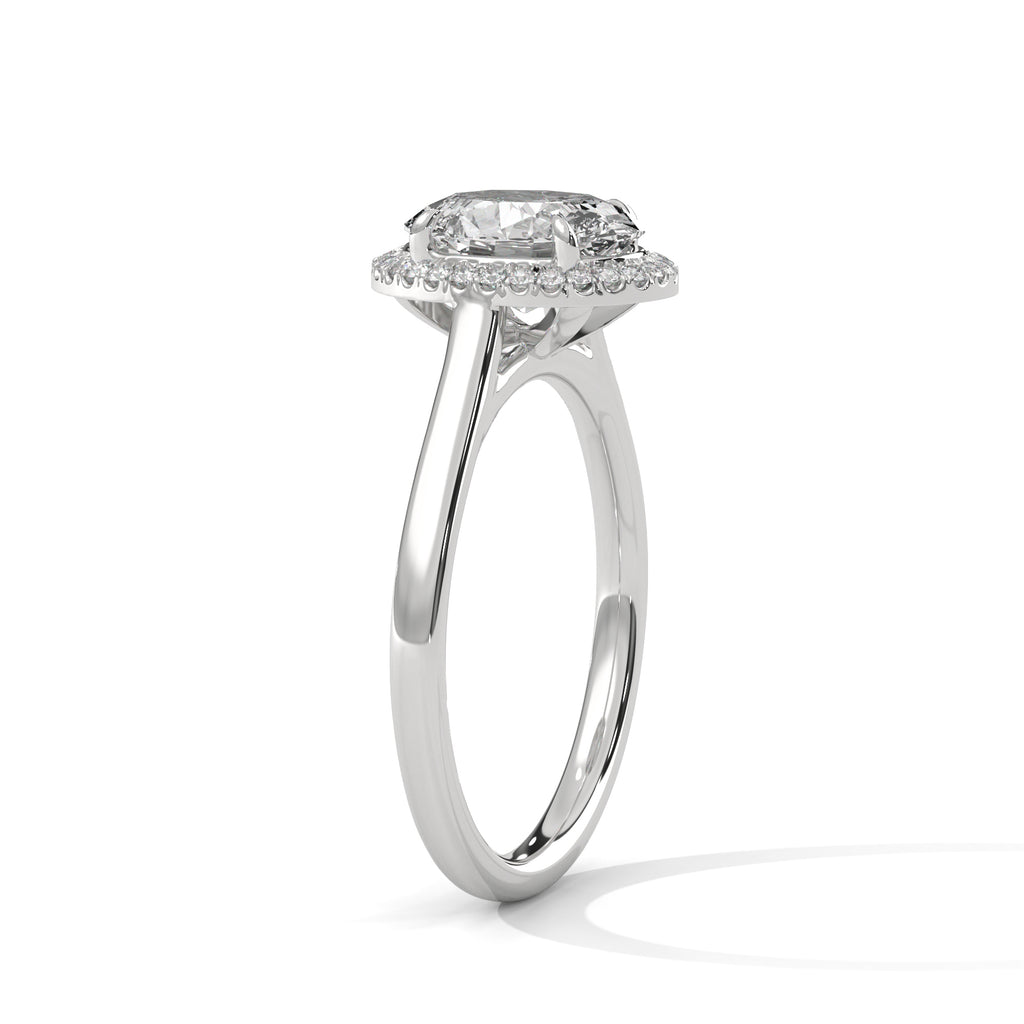 Oval Diamond Halo Engagement Ring