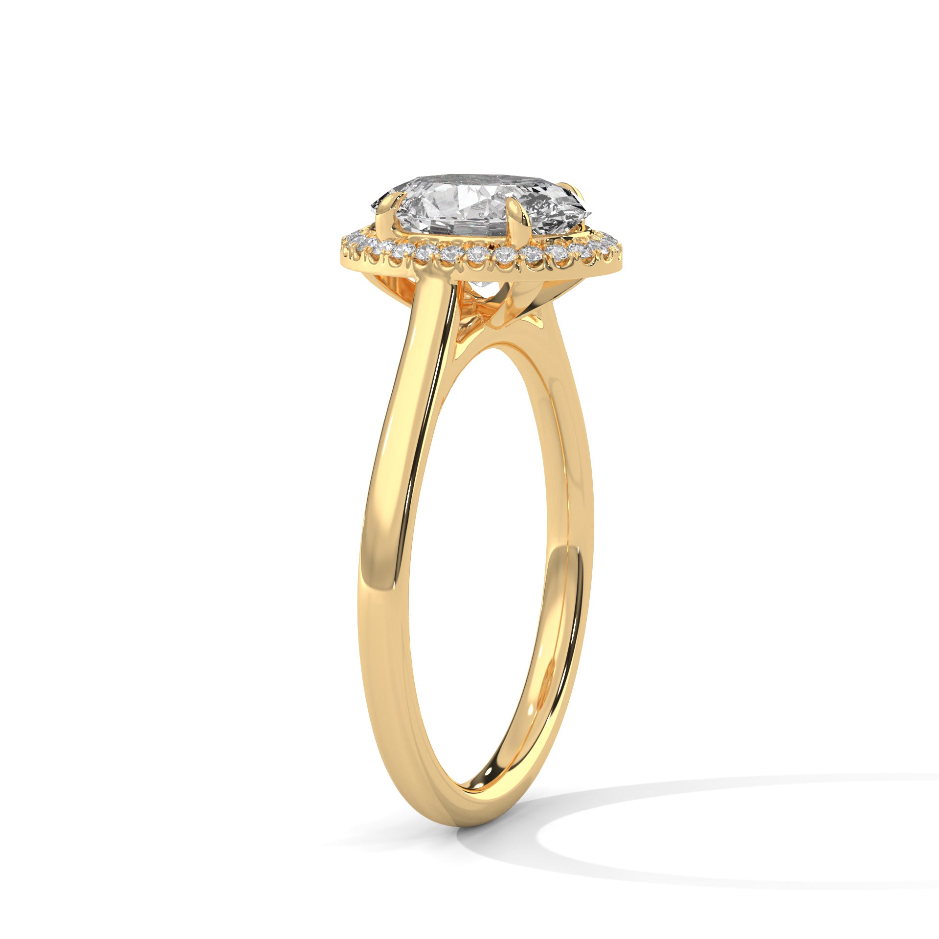 Oval Diamond Halo Engagement Ring
