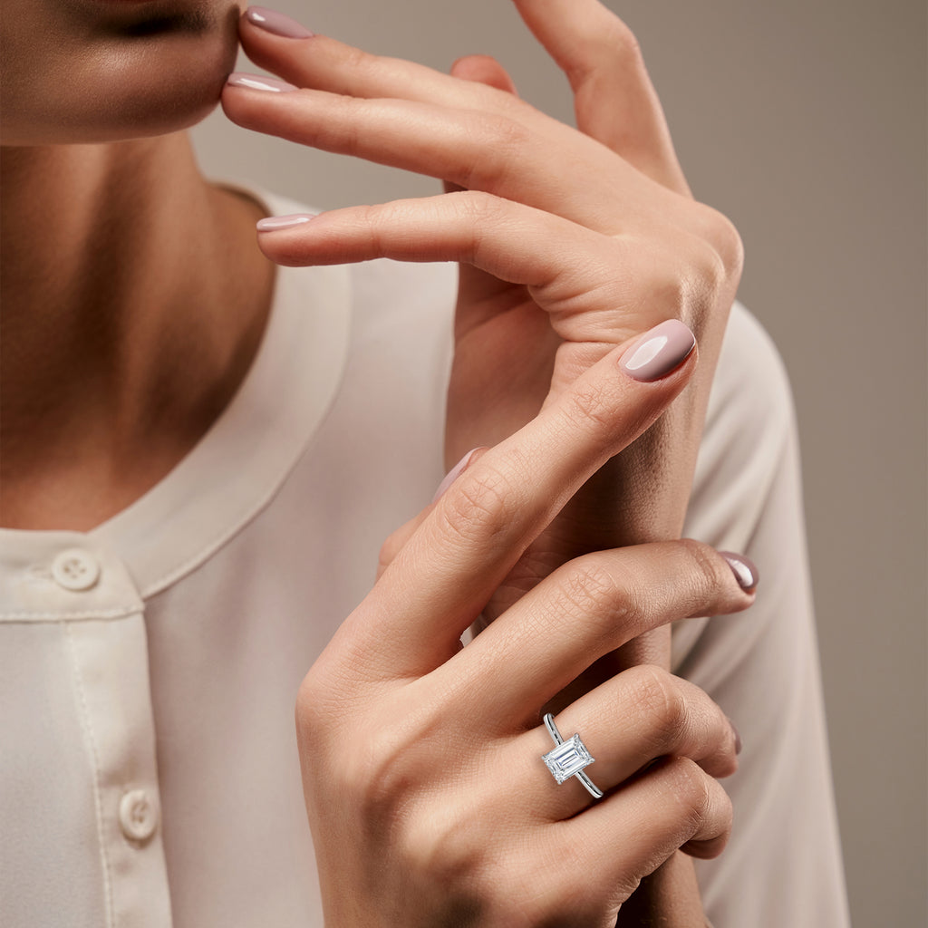 Emerald Cut Diamond Solitaire Ring