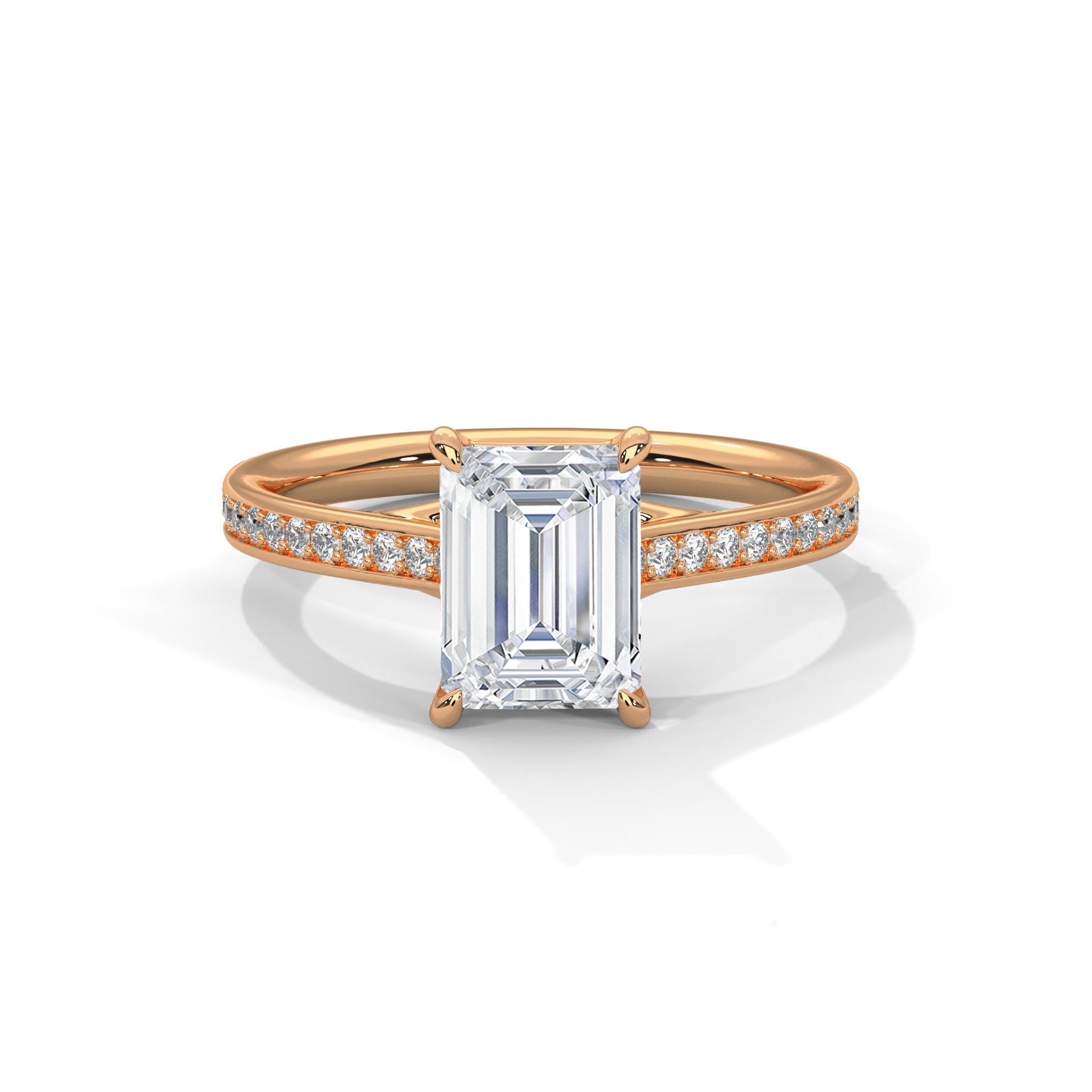Radiant Cut Diamond Pavé Engagement Ring