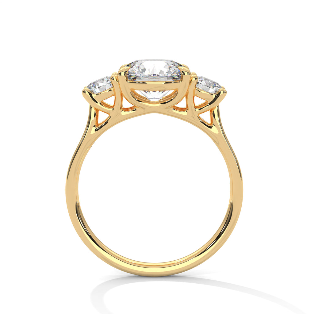 Three Stone Round Diamond Engagement Ring