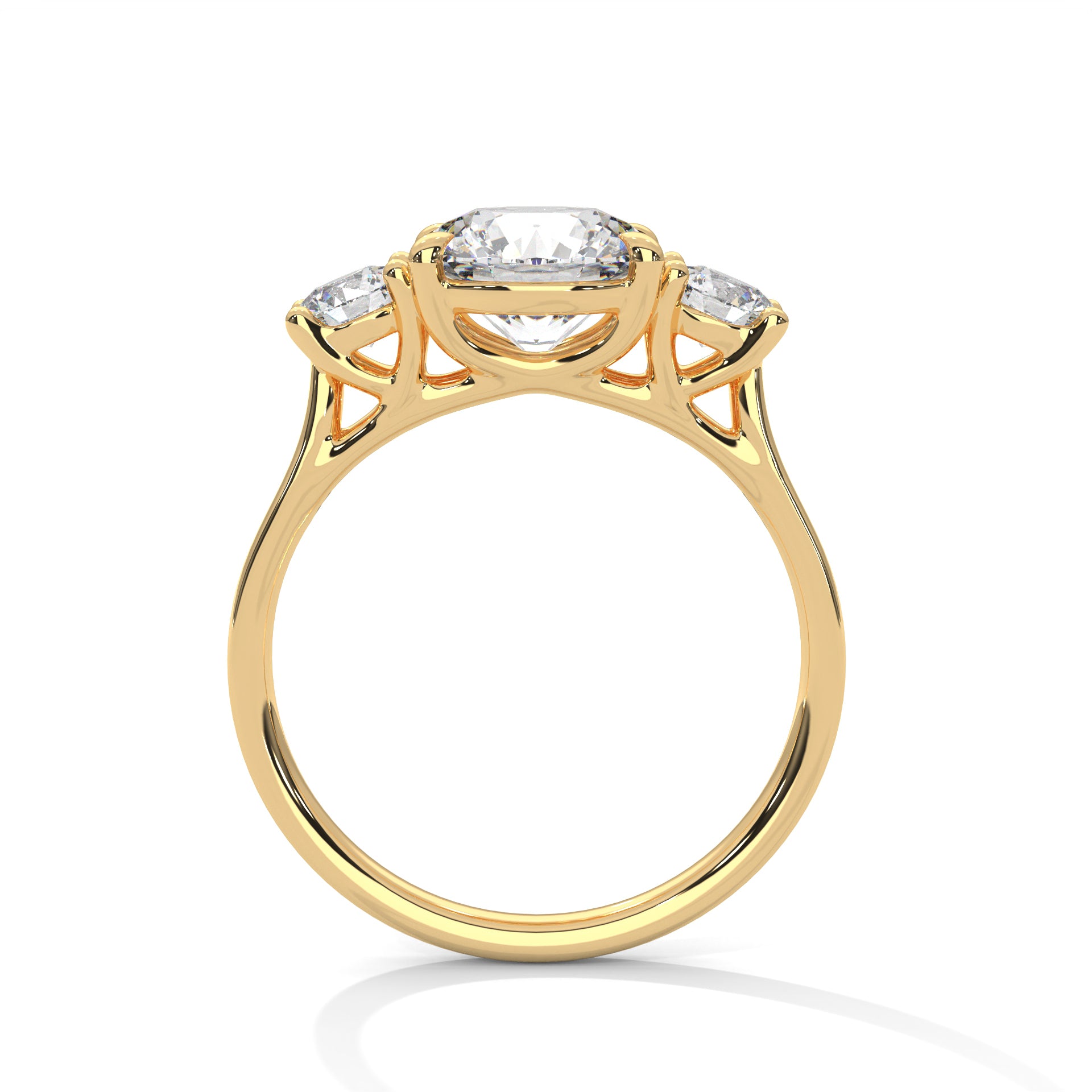 Three Stone Round Diamond Engagement Ring
