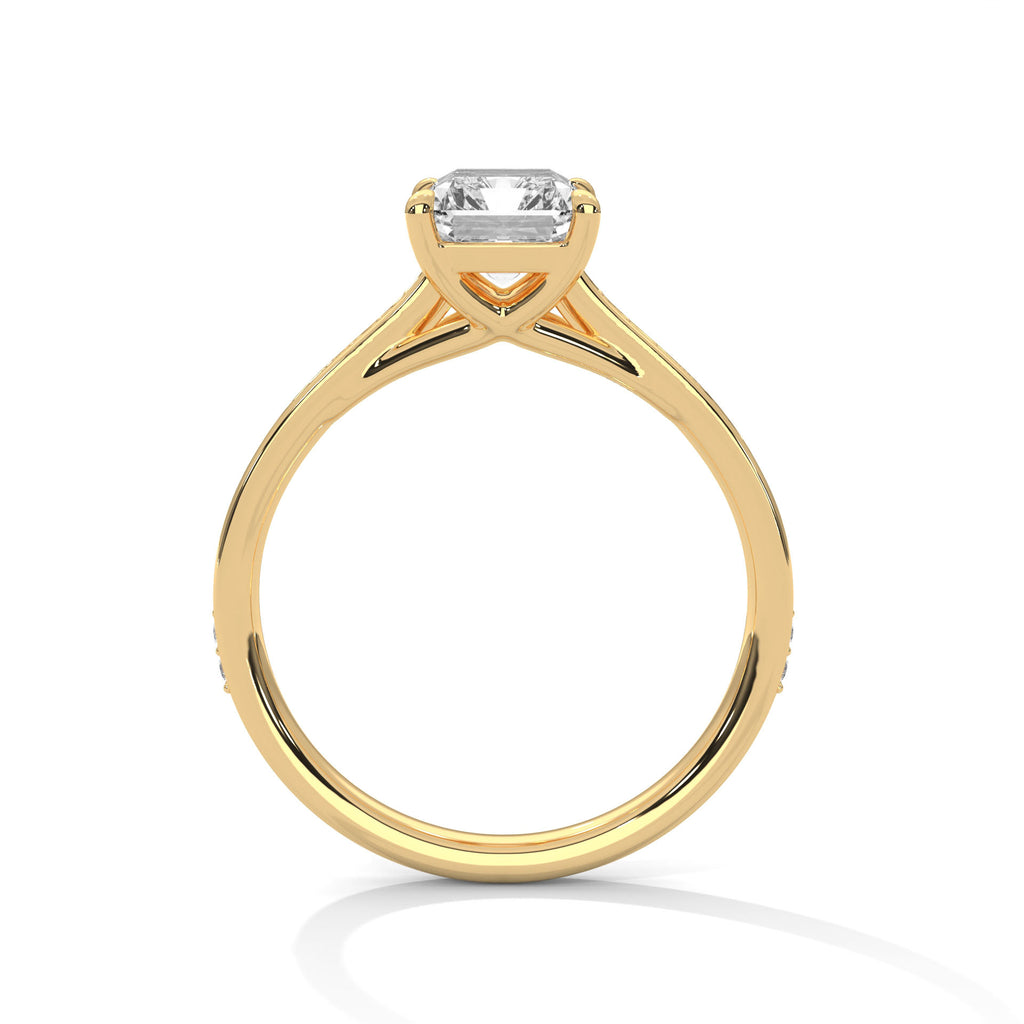Radiant Cut Diamond Pavé Engagement Ring