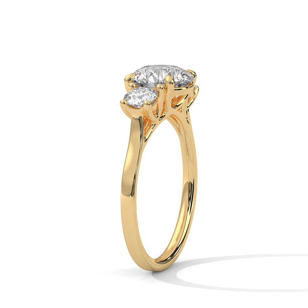 Three Stone Round Diamond Engagement Ring