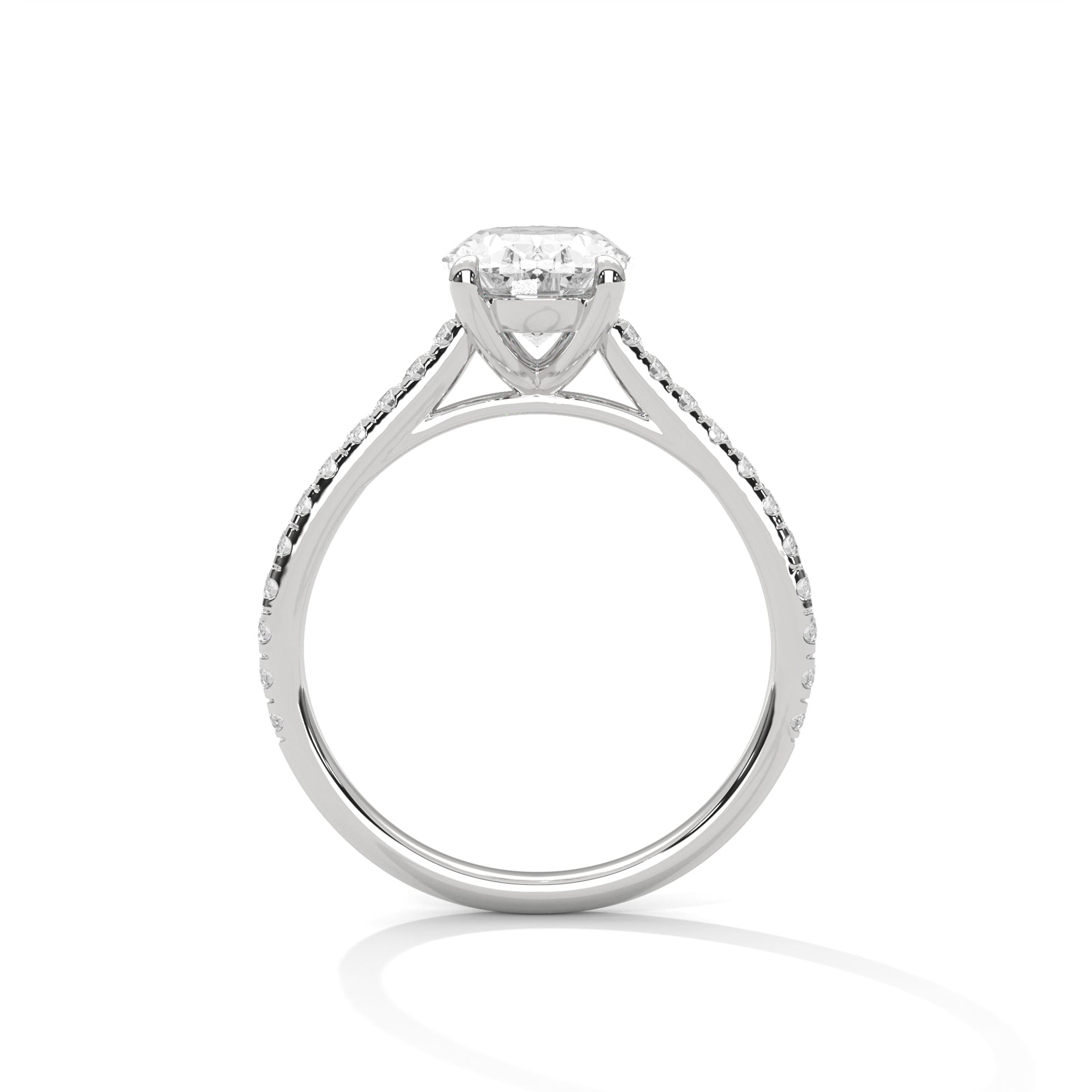 Round Diamond Twisted Solitaire Engagement Ring