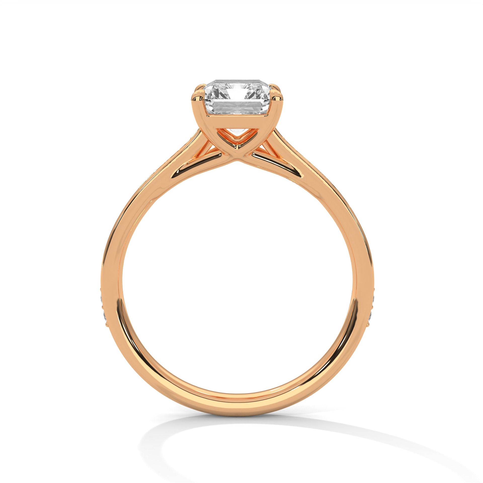 Radiant Cut Diamond Pavé Engagement Ring