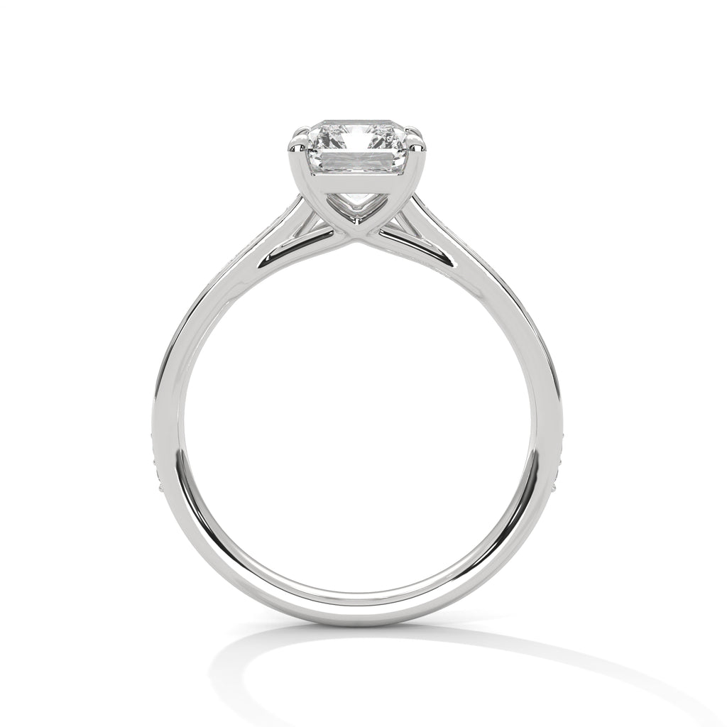 Radiant Cut Diamond Pavé Engagement Ring