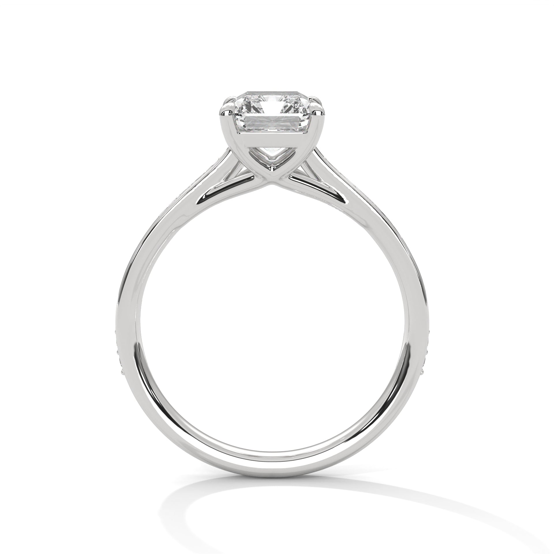 Radiant Cut Diamond Pavé Engagement Ring
