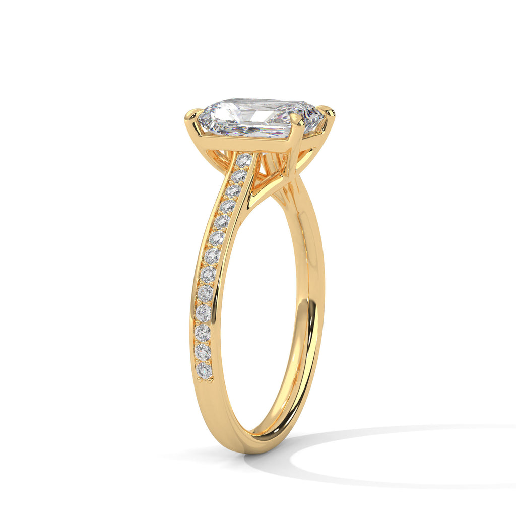 Radiant Cut Diamond Pavé Engagement Ring