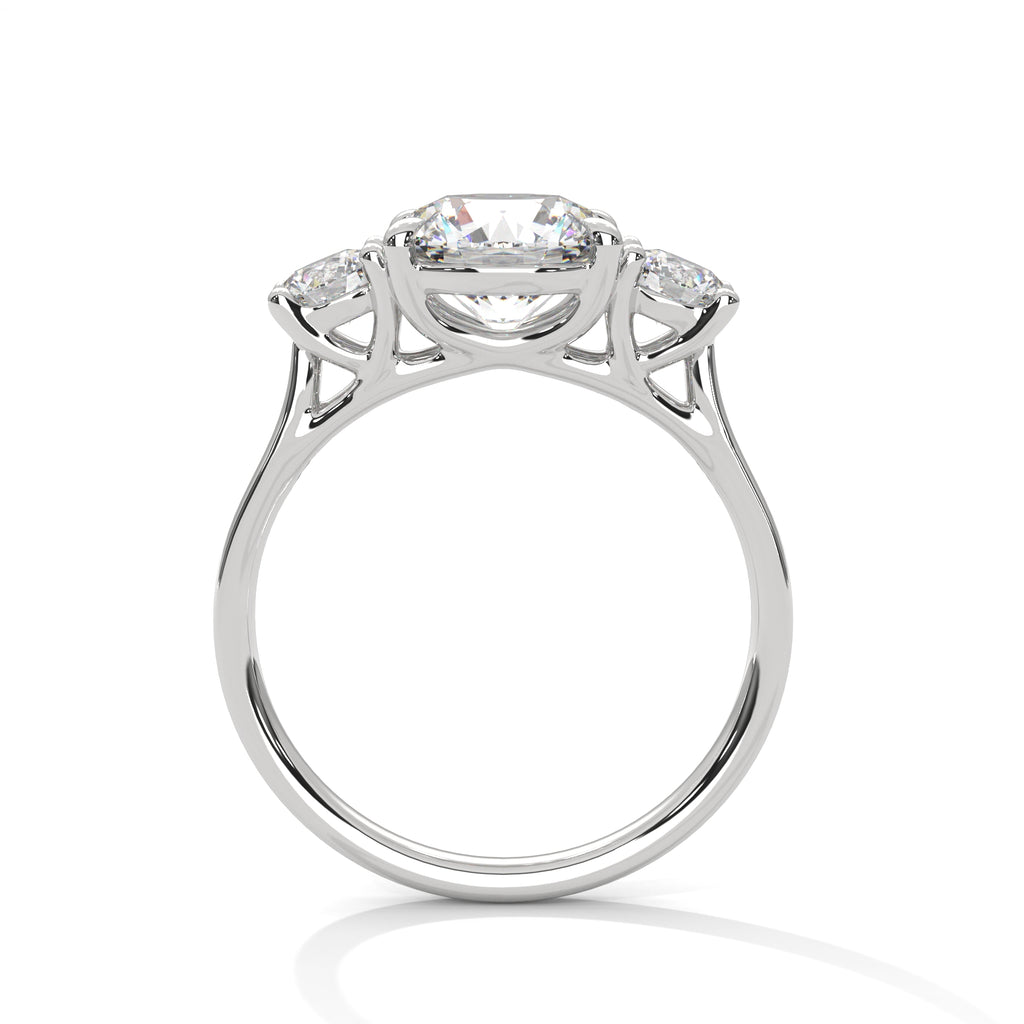 Three Stone Round Diamond Engagement Ring