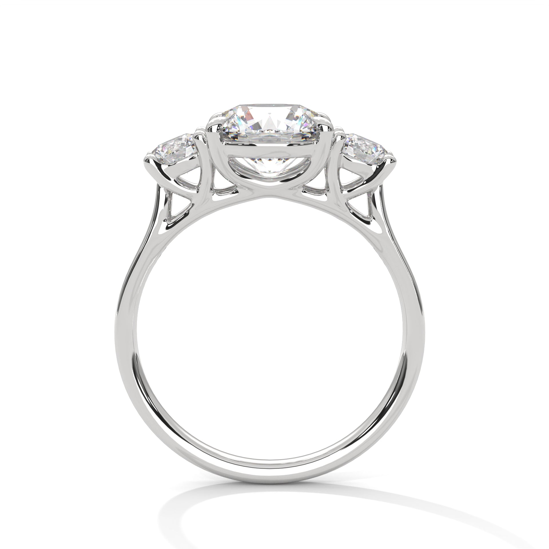 Three Stone Round Diamond Engagement Ring