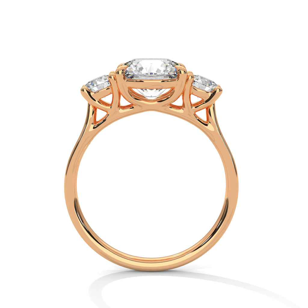 Three Stone Round Diamond Engagement Ring