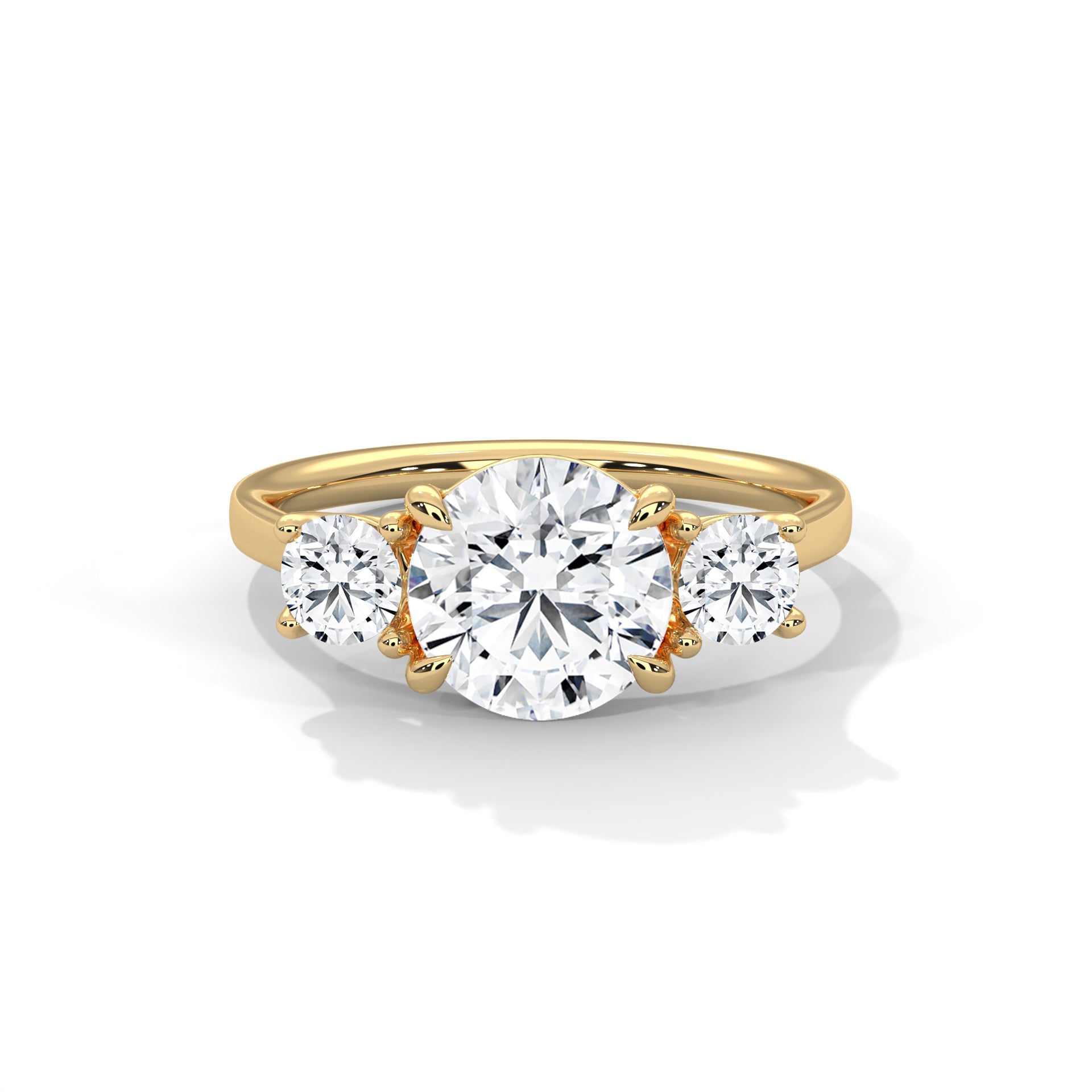 Three Stone Round Diamond Engagement Ring