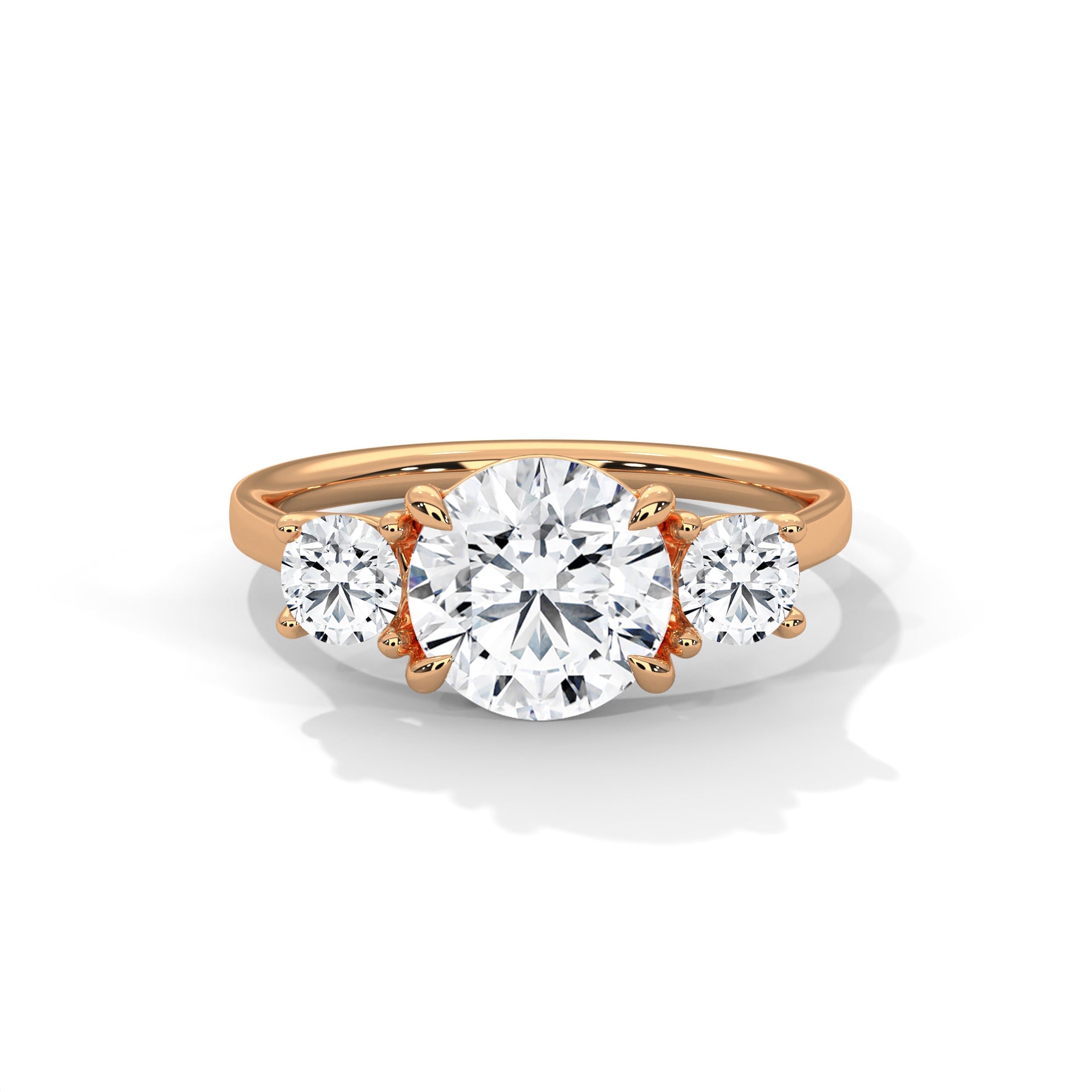 Three Stone Round Diamond Engagement Ring