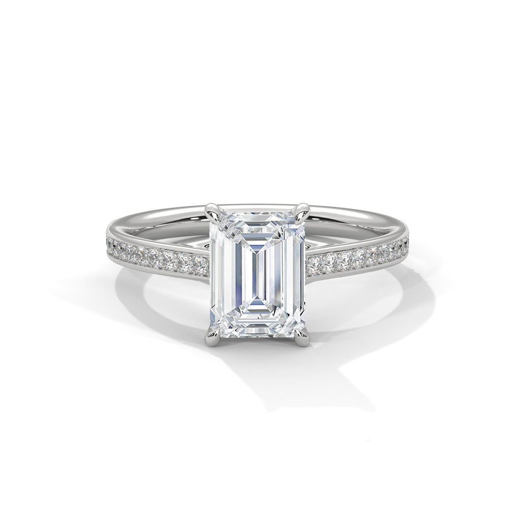 Radiant Cut Diamond Pavé Engagement Ring