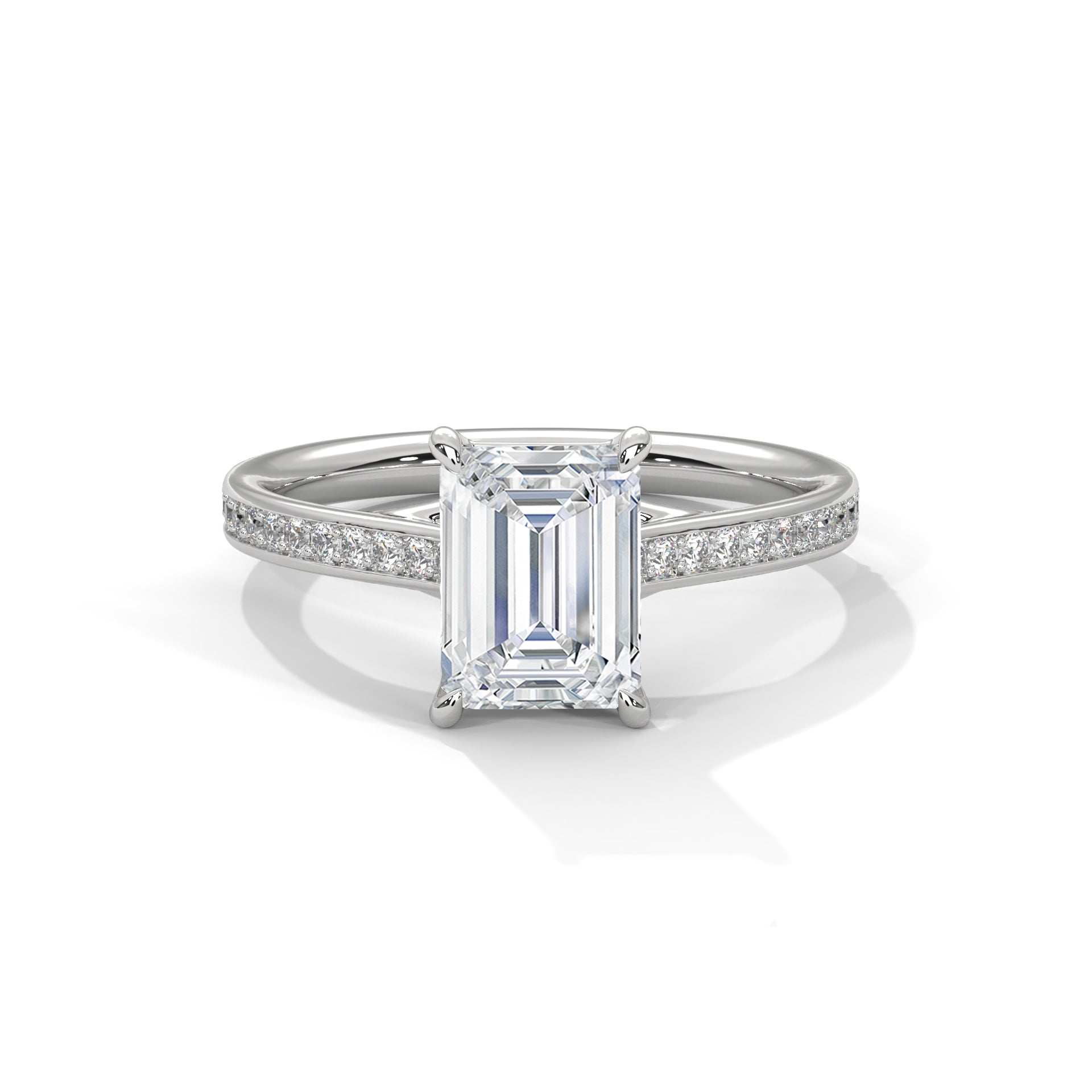 Radiant Cut Diamond Pavé Engagement Ring