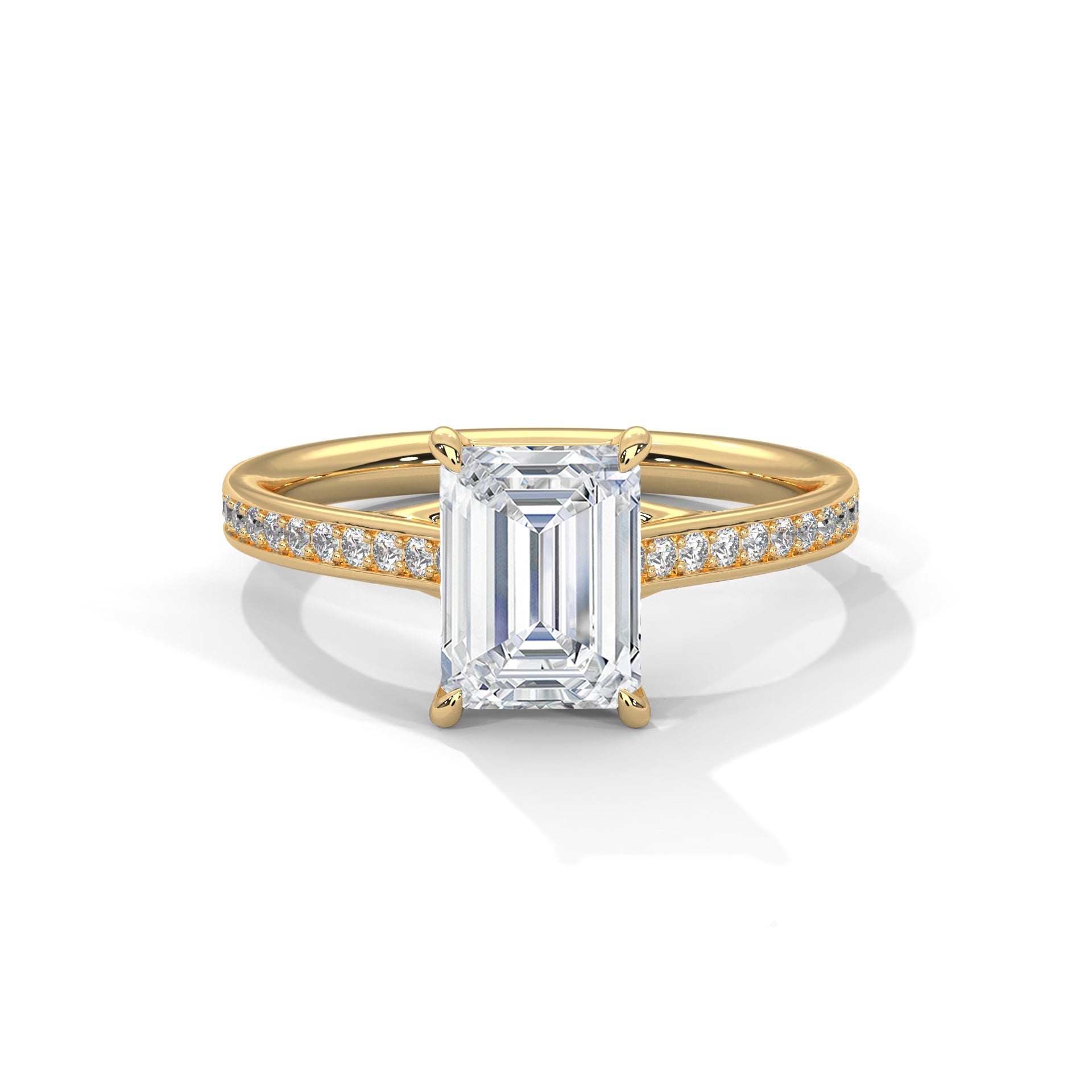 Radiant Cut Diamond Pavé Engagement Ring