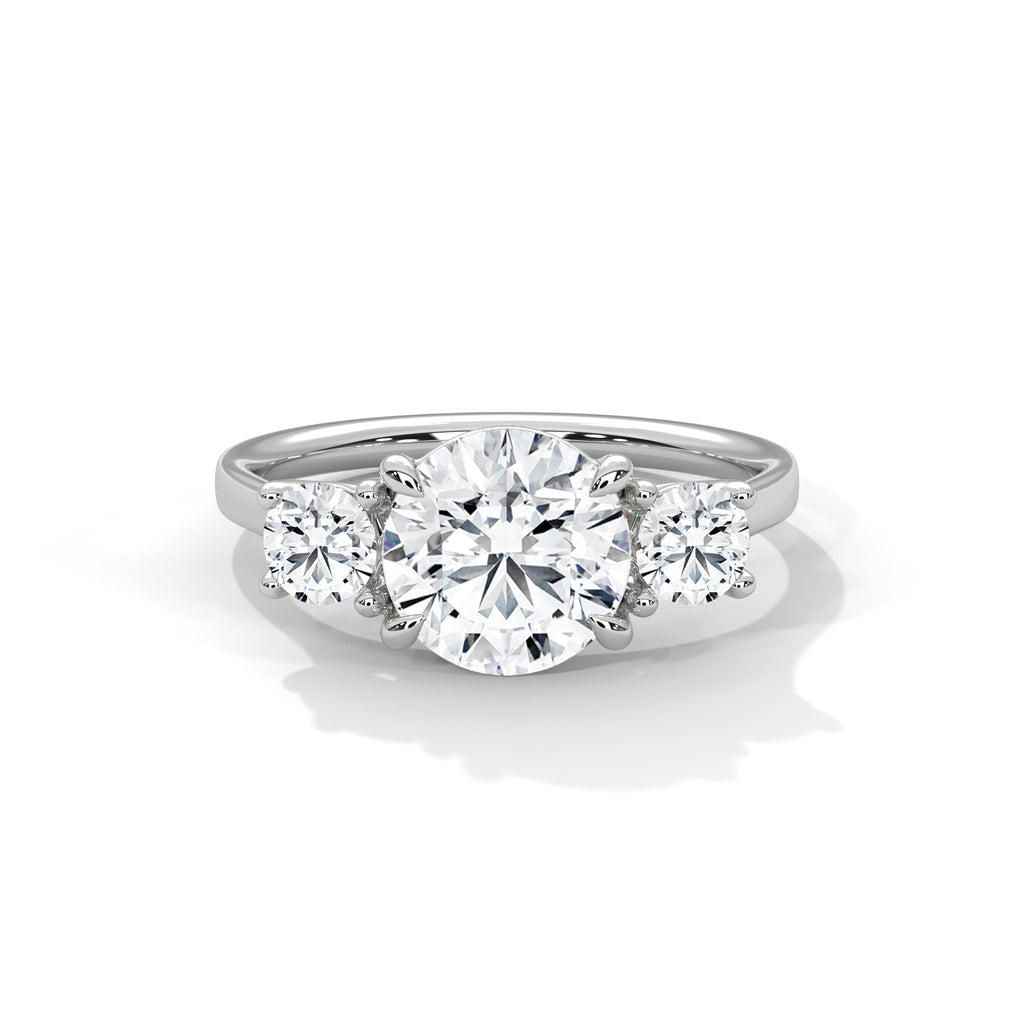 Three Stone Round Diamond Engagement Ring