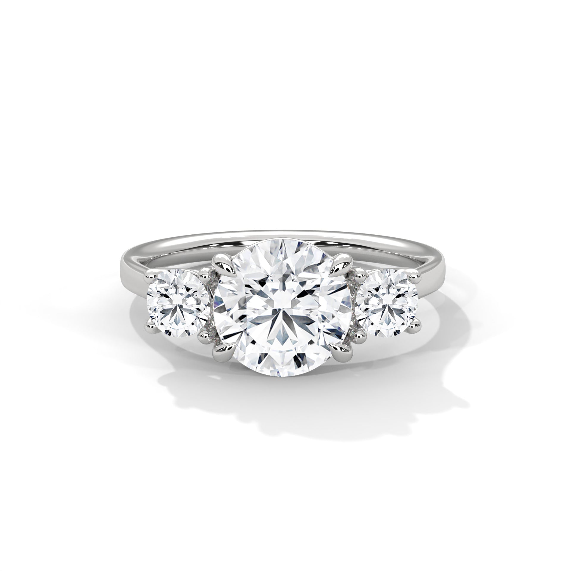 Three Stone Round Diamond Engagement Ring