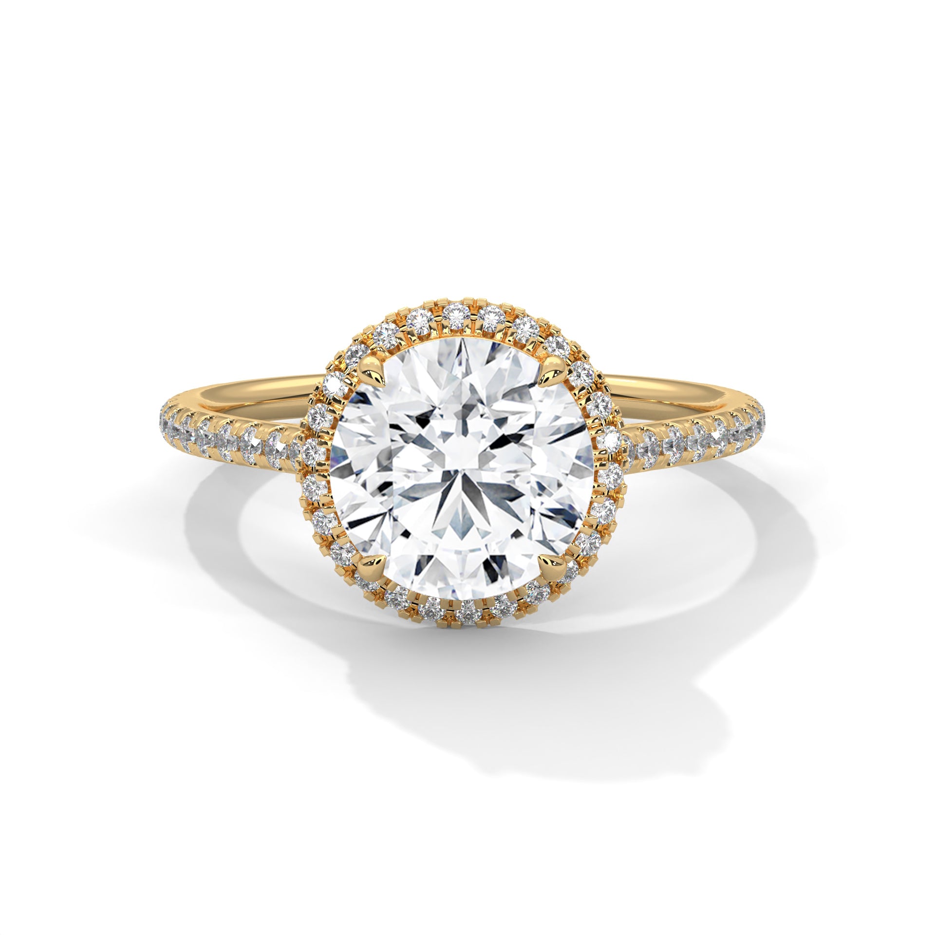 Round Diamond Halo Engagement Ring