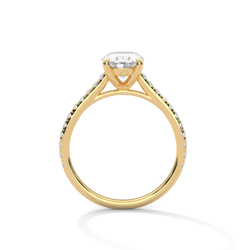 Round Diamond Twisted Solitaire Engagement Ring