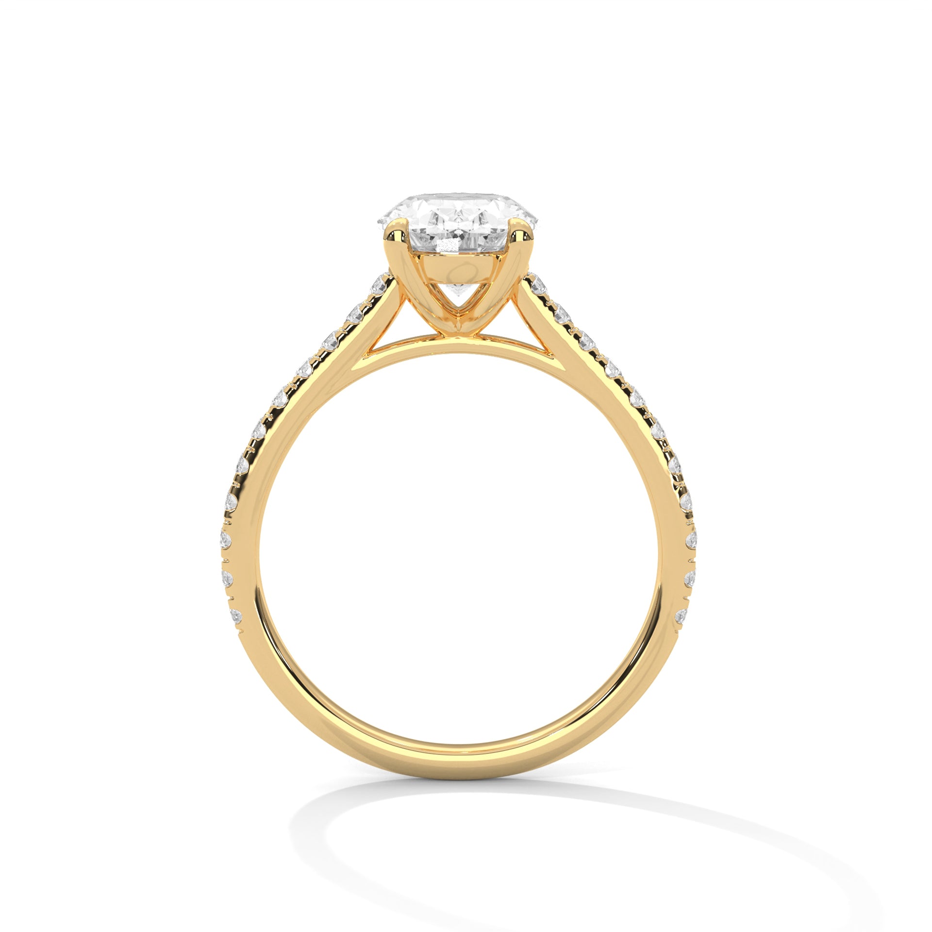 Round Diamond Twisted Solitaire Engagement Ring