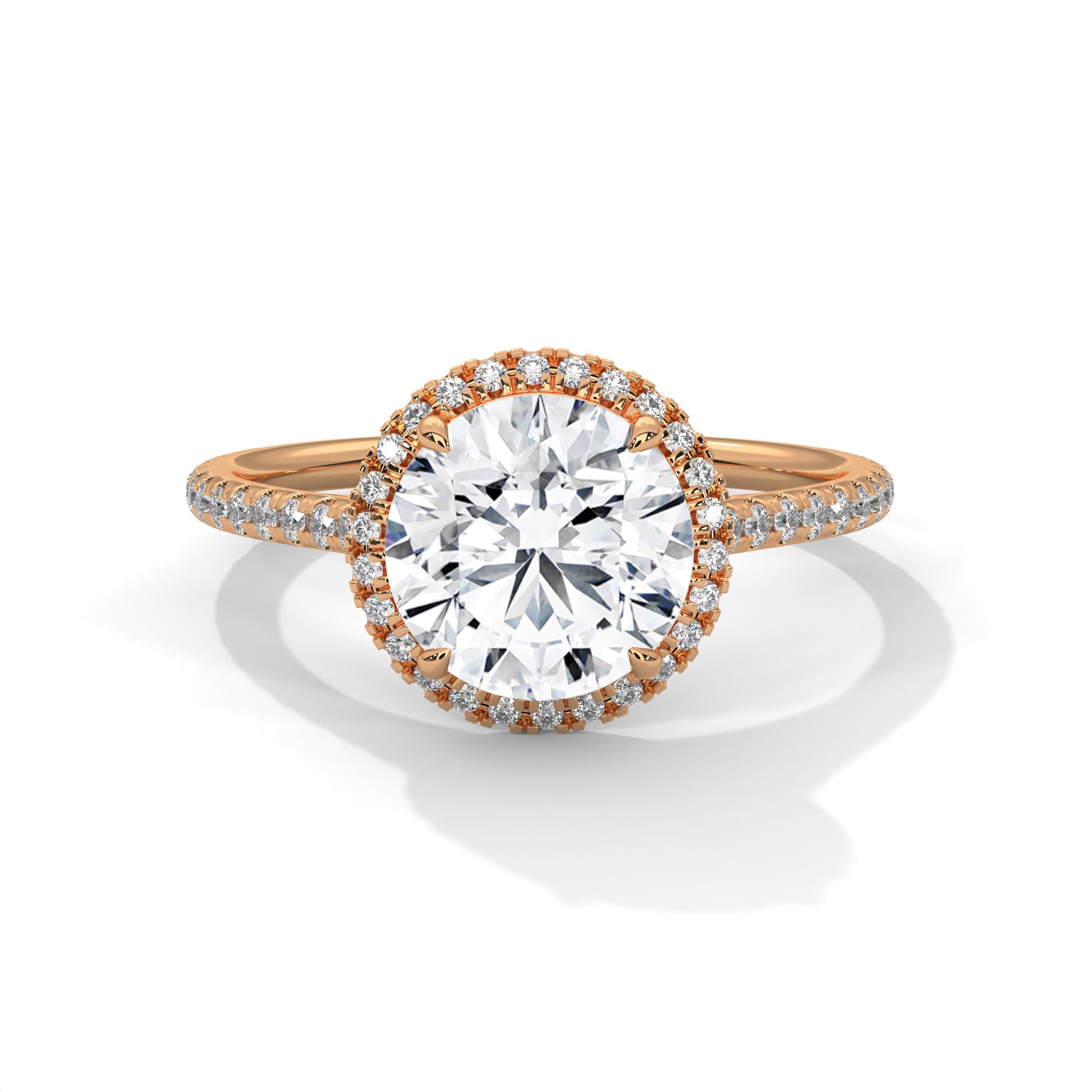 Round Diamond Halo Engagement Ring
