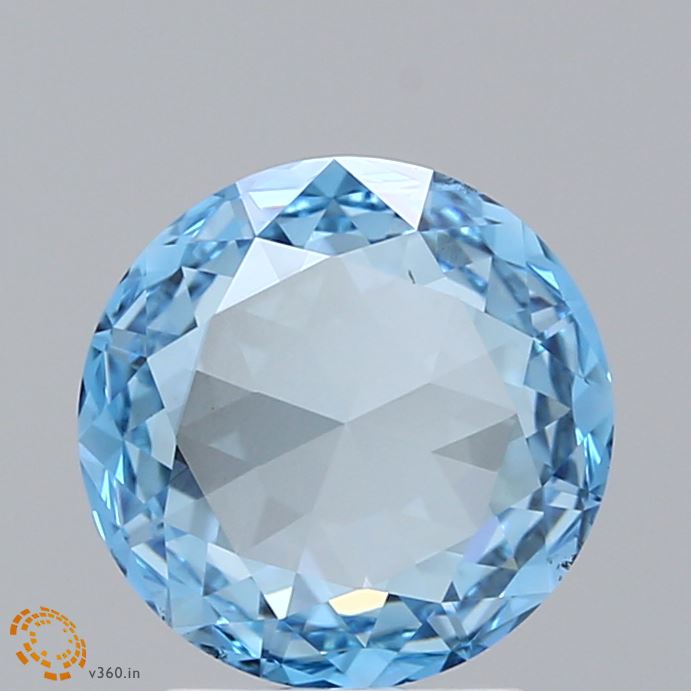 IGI | 2.43 CT Fancy Intense Blue Lab Grown Diamond | Round Rose Cut |