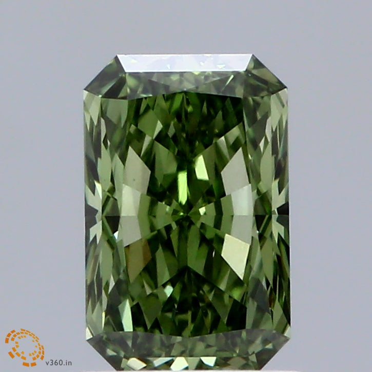 1.00 CT Fancy Vivid Green Lab Grown Diamond | Radiant Cut | IGI Certified