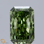 1.00 CT Fancy Vivid Green Lab Grown Diamond | Radiant Cut | IGI Certified