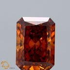 1.50 CT Fancy Vivid Orange Lab Grown Diamond | Radiant Cut | IGI Certified