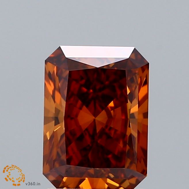 1.50 CT Fancy Vivid Orange Lab Grown Diamond | Radiant Cut | IGI Certified