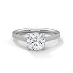 Cushion Cut Diamond Pavé Engagement Ring