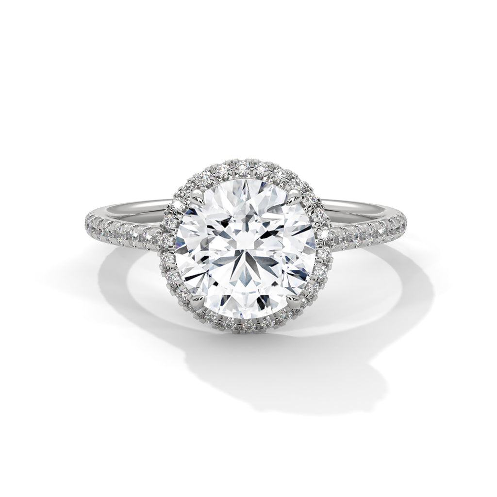 Round Diamond Halo Engagement Ring