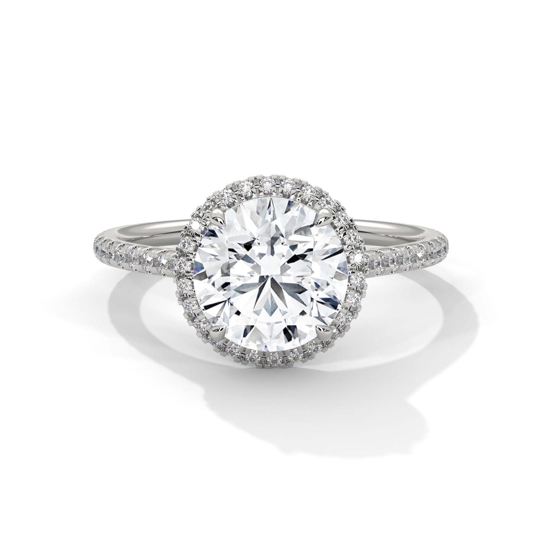 Round Diamond Halo Engagement Ring