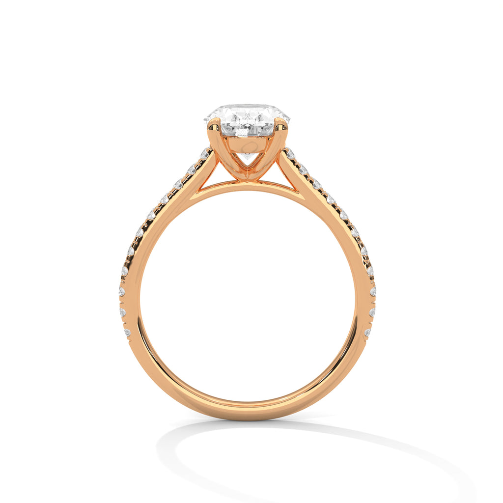 Round Diamond Twisted Solitaire Engagement Ring