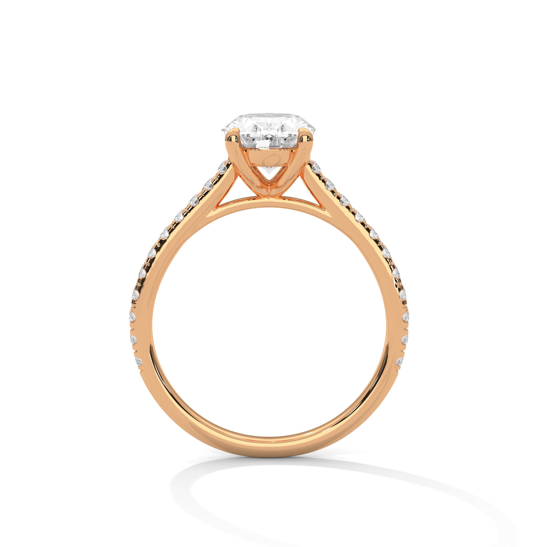 Round Diamond Twisted Solitaire Engagement Ring