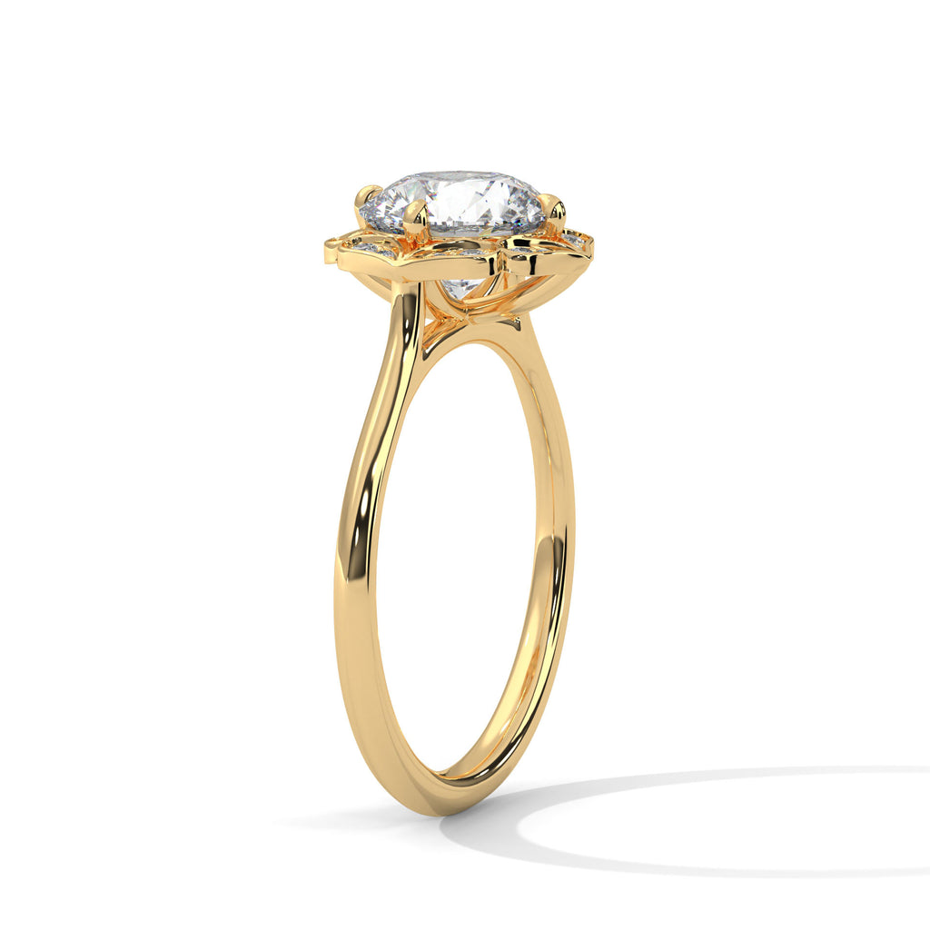 Round Diamonds Halo Engagement Ring