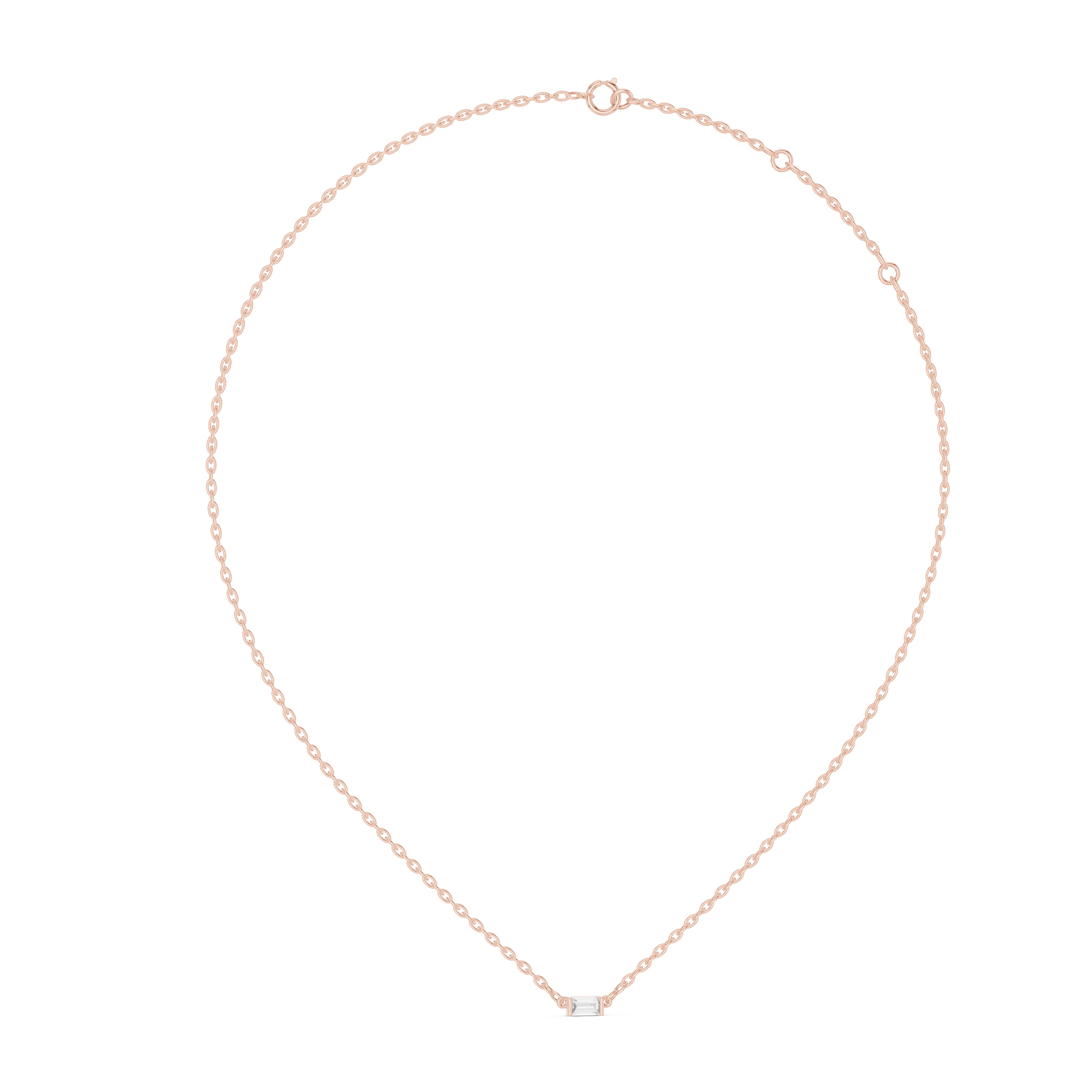 1Baguette Diamond Minimal Bar Pendant