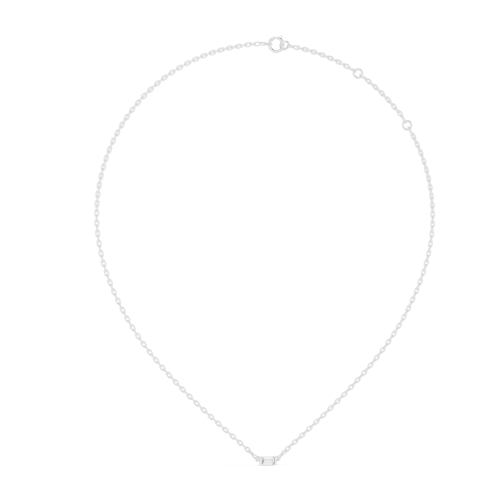 1Baguette Diamond Minimal Bar Pendant